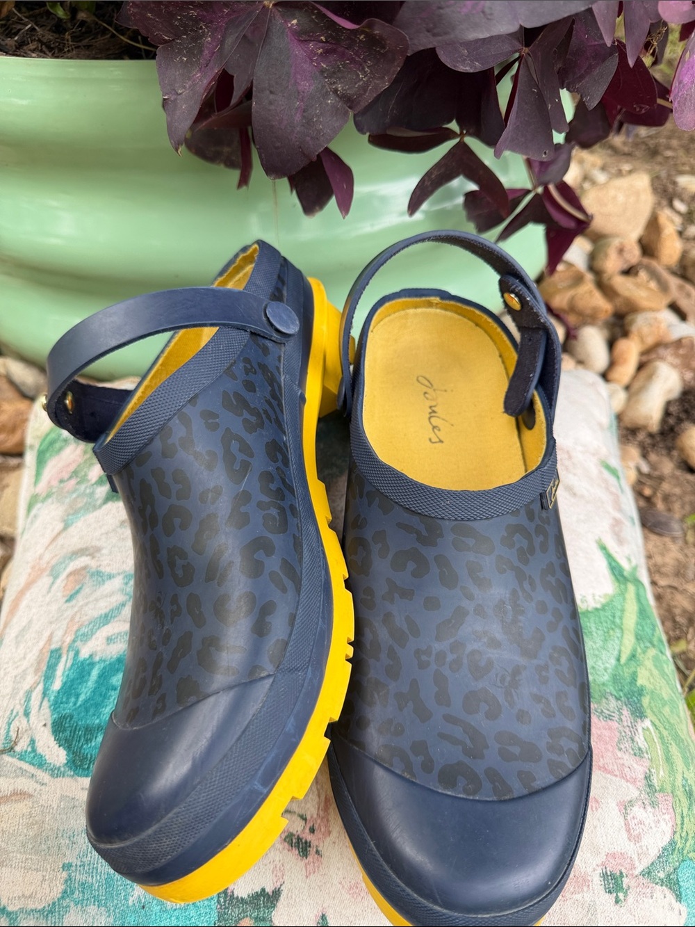 Joules Leopard Garden Clogs